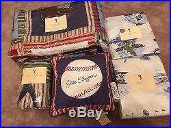 New 7pc Pottery Barn Kids Athletics MVP SPORTS Twin Quilt Set Complete Boy