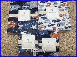 New 7pc Pottery Barn Kids Cars Queen Sheets Duvet Cover Two Shams