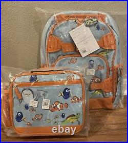 New! Pottery Barn Finding Nemo Large Backpack & Cold Pack Lunch Box BagLast Set