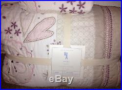 New Pottery Barn Kids 4pc'nicki' Embroidered Quilt & Sheet Settwinowlsoldout