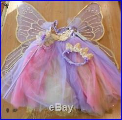 New Pottery Barn Kids BUTTERFLY FAIRY Lavender Costume Dress Girls Size 4-6