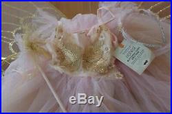 New Pottery Barn Kids BUTTERFLY FAIRY Pink & Gold Costume Dress Toddler 3T