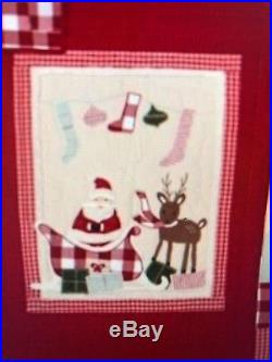 New Pottery Barn Kids Full Queen Quilt Santa And Friends Christmas HTF Holiday