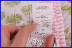 New Pottery Barn Kids Lily Twin Quilt pink yellow green patchwork patch