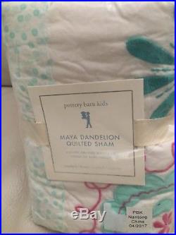 New Pottery Barn Kids Maya Dandelion Twin Quilt/1 Standard Sham Set! LAST SET