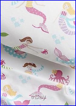 New Pottery Barn Kids Organic Mermaid Twin Bedding Set 5 Piece Set Nwt