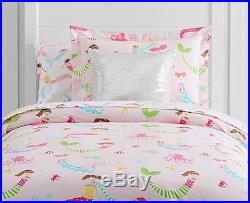 New Pottery Barn Kids Organic Mermaid Twin Bedding Set 5 Piece Set Nwt