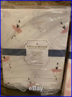 New Pottery Barn Kids Organic Swan Duvet Ballerina Sheet Set Queen Size Pillow