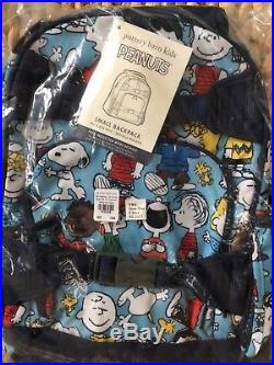New Pottery Barn Kids Peanuts Snoopy Small Backpack Water Bottle Lunch Box NWT