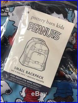 New Pottery Barn Kids Peanuts Snoopy Small Backpack Water Bottle Lunch Box NWT
