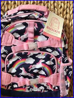 New Pottery Barn Kids Rainbow Unicorn Large Backpack Retro Lunch Box Bag No Mono
