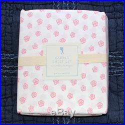 New Pottery Barn Kids karina floral twin quilt, euro sham sheet set 5pc pink