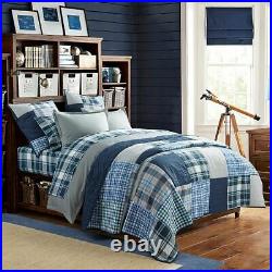 New Pottery Barn Teen Maritime Madras Patchwork Blue Plaid Quilt F/Q Full Queen