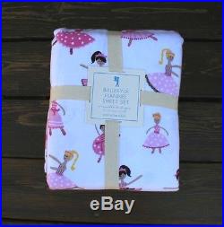 New Pottery Barn kids ballerina flannel Sheet set Full pink brown feels so soft
