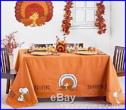 New with Tags Peanuts Snoopy Pottery Barn Kids Thanksgiving Tablecloth