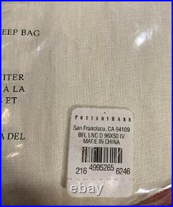 PB Classic Belgian Flax Linen Rod Pocket Curtain, Cotton Lining, 50 x 96, Ivory