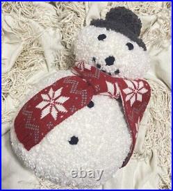 POTTERY BARN Cozy Archie Snowman Shaped Pillow Brand New Sold Out Christmas 14