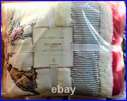 POTTERY BARN Dr Seuss Grinch Christmas FULL/QUEEN Quilt and 2 EURO SHAMS NEWithNIP