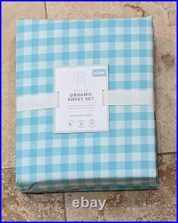 Pottery Barn Organic Cotton Red Gingham Check Plaid King Sheet Set New