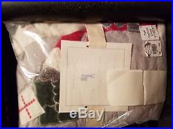 POTTERY BARN KIDS Christmas PATCHWORK Santa Full/Queen QUILT AND 2 EURO SHAM