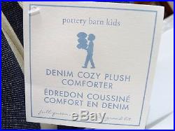 POTTERY BARN KIDS Cozy Plush Sherpa FULL/QUEEN Comforter, NAVY DENIM BLUE, NEW