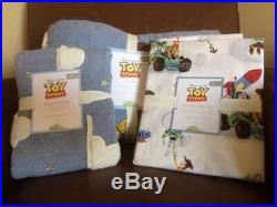 POTTERY BARN KIDS Disney Pixar TOY STORY Twin Quilt Sham & Sheets 5 pc Set NEW