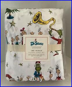 POTTERY BARN KIDS Dr. Seuss The Grinch TWIN Flannel Sheet Set New withTags