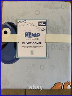 POTTERY BARN KIDS Finding Nemo FULL/QUEEN Duvet Cover & 2 STD Shams NEW