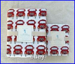 POTTERY BARN KIDS Fire Truck twin duvet cover sham 2pc red yellow grey white