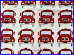 POTTERY BARN KIDS Fire Truck twin duvet cover sham 2pc red yellow grey white
