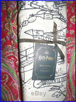 POTTERY BARN KIDS HARRY POTTER Hogwarts Map Canvas Art, 53 X 75, NEW