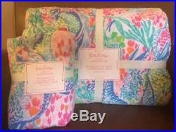 POTTERY BARN KIDS Lilly Pulitzer Mermaid Cove TWIN Quilt & Sham 2 pc Set NEW