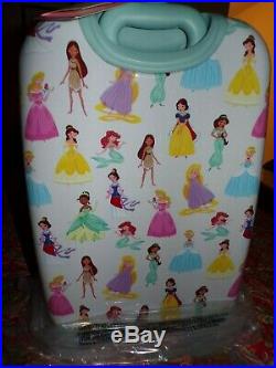 POTTERY BARN KIDS Mackenzie Aqua Disney Princess Hard Sided Luggage, NEW, LARGE