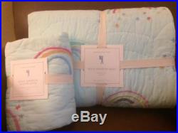 POTTERY BARN KIDS Molly Rainbow Twin Quilt & Euro Quilted Sham 2 pc Set NEW
