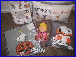 POTTERY BARN KIDS Peanuts Snoopy Halloween Sheet Set QUEEN Pillow Sham ++