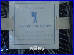 Pottery Barn Kids Star Wars X Wing Fighter Quilt Full Queen & 2 Euro Shams New