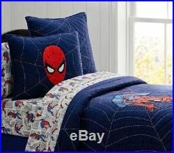 POTTERY BARN KIDS Spider-Man Navy TWIN Quilt NEW NLA