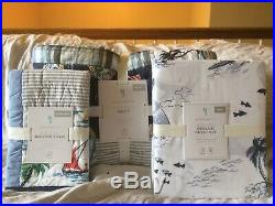 POTTERY BARN KIDS Surf Vibes TWIN Quilt, Sham & Sheets 5 pc Set NEW