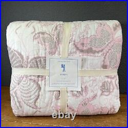 POTTERY BARN kids Quilt Evelyn Courtepointe Butterflies Full/ Queen Pink Brown