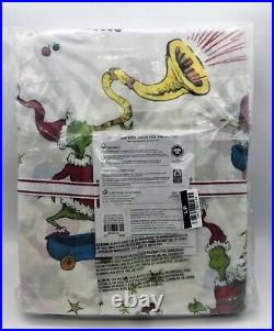 Pottery Barn 4pc QUEEN Cotton Sheet Set Dr Seuss THE GRINCH & MAX Christmas NEW