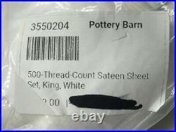 Pottery Barn 500-Thread-Count Sateen Sheet Set, King, White, Free Shipping