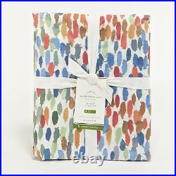 Pottery Barn Annabel Watercolor Dot Organic Percale Duvet Cover Full Queen NEW