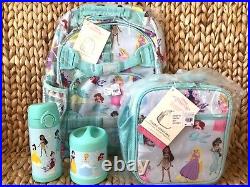 Pottery Barn Aqua Disney Princess Large Backpack Lunch Box Water bottle Thermos