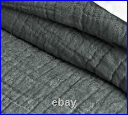 Pottery Barn Belgian Flax Linen Basketweave King/Cal King Quilt Charcoal Gray