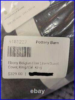 Pottery Barn Belgian Flax Linen Duvet Cover, Ebony Color, King/California King