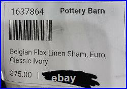 Pottery Barn Classic Ivory Belgian Flax Linen, Duvet, King + 2 Euro Shams