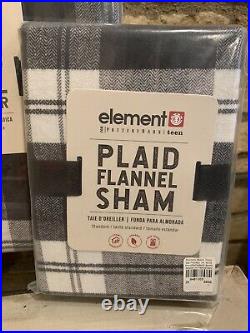 Pottery Barn Element Plaid Flannel FULL QUEEN Duvet Shams Skater Teen