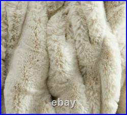 Pottery Barn Faux Fur Ruched Oversized Throw Blanket, 60 x 80