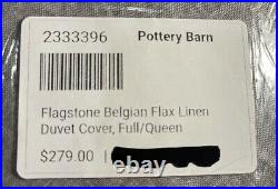 Pottery Barn Flagstone Belgian Flax Linen Duvet Cover, Full/Queen, Free Shipping