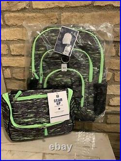 Pottery Barn Gear-Up Green Static Large Backpack Lunchbox Set Teen New
